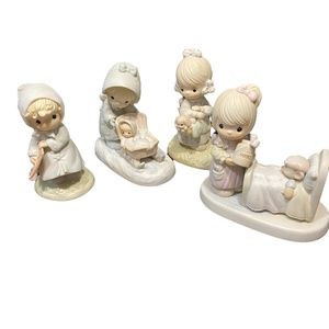 Precious Moments Vintange 1980 Enesco Porcelain Figurines Signed Lot